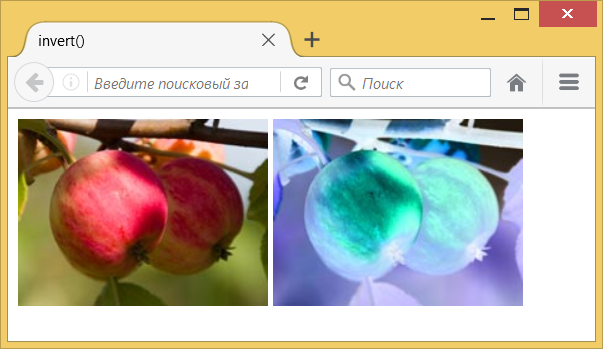 Инвертирование цвета. Слева — оригинал, справа фотография с фильтром