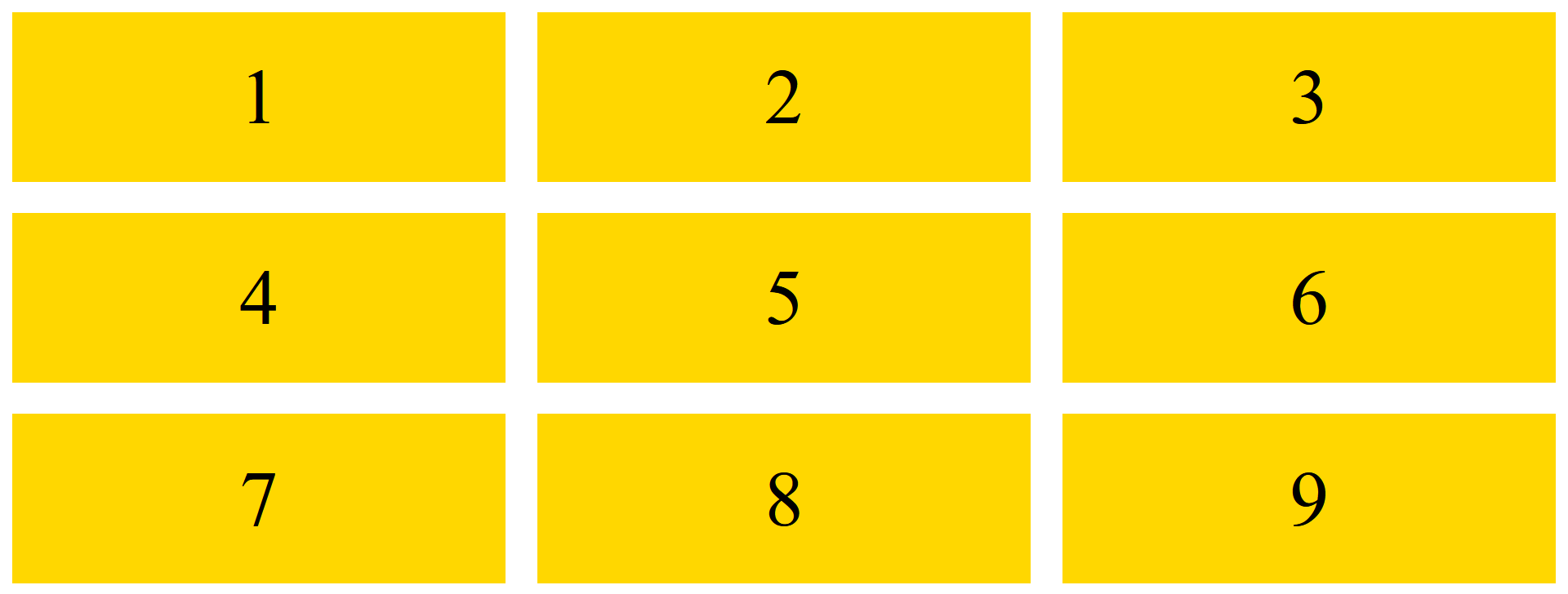 Базовая сетка 3x3 (3 строки и 3 столбца)