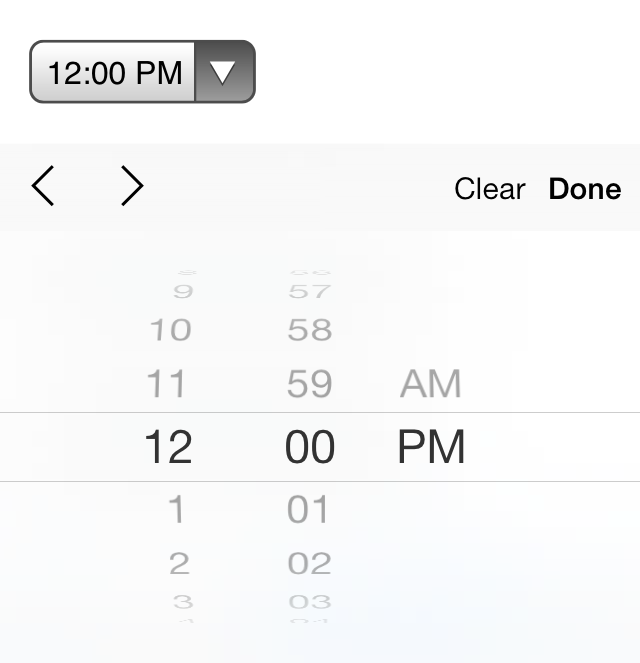 Элемент <input> со значением time у атрибута type для iOS7